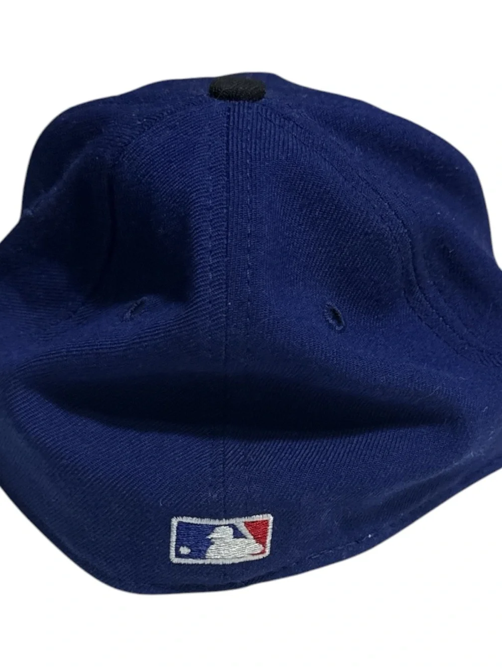 New Era Blue & Black Baseball Cap with White and Red 'T' Embroidery